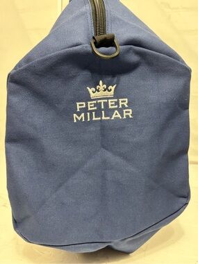 Peter Millar Blue Canvas Toiletry Kit with Embroidered Logo